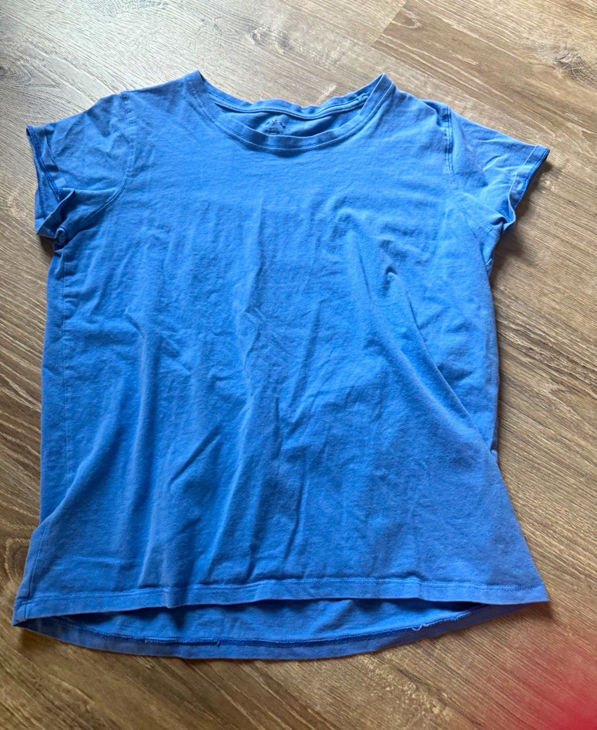 Blue Mountain Blue Knit Crew Neck Cap Sleeve T-Shirt Women L Regular