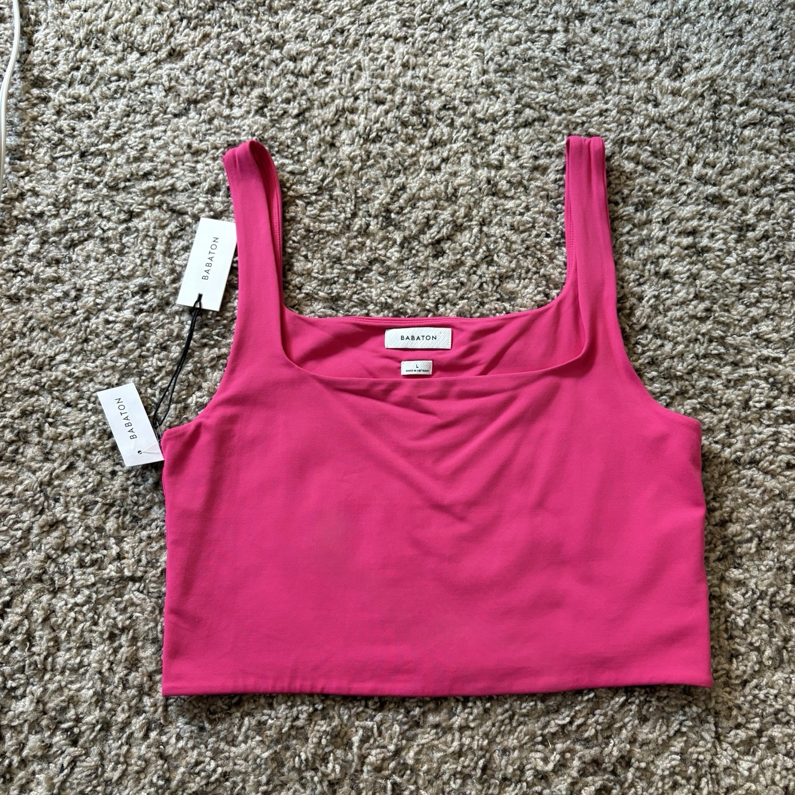 Aritzia Babaton Contour Squareneck Crop Top Seamless Size Women’s Large NWT