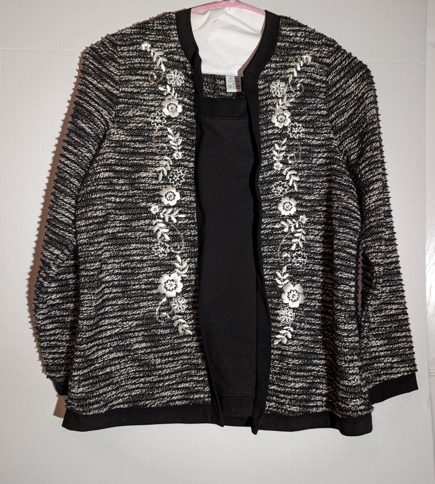 Rebecca Malone sweater twofer, Size Medium, Black