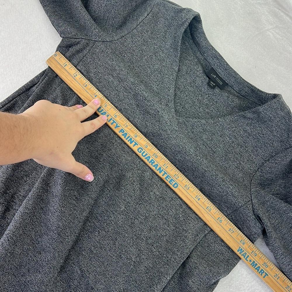 J Jill 3/4 Long Sleeve Blouse Shirt Gray Womens Petite S V Neck
