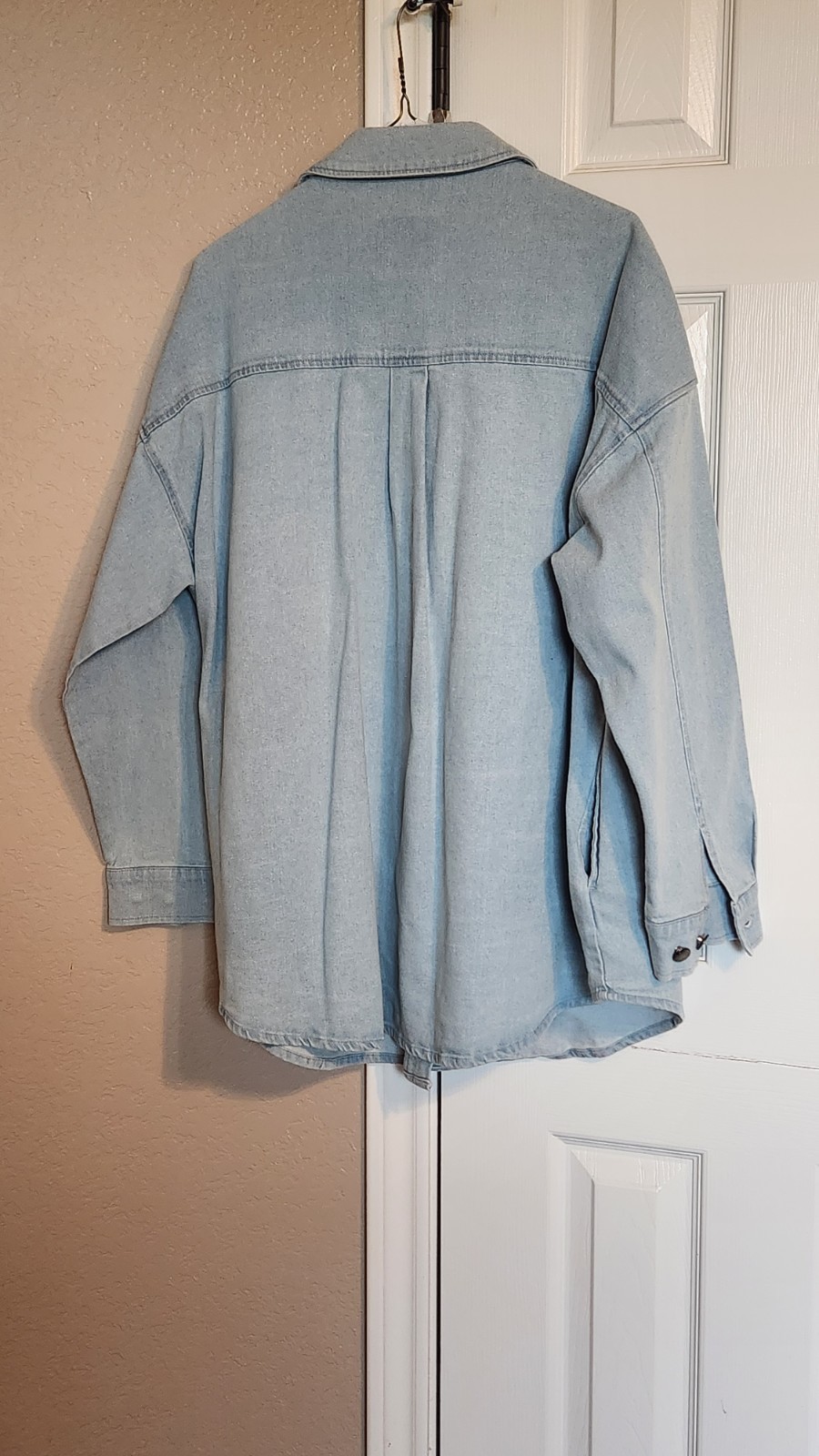 Oversized Denim Jacket Vintage Style Hem Shacket Women’s Size 1X Blue By DIP