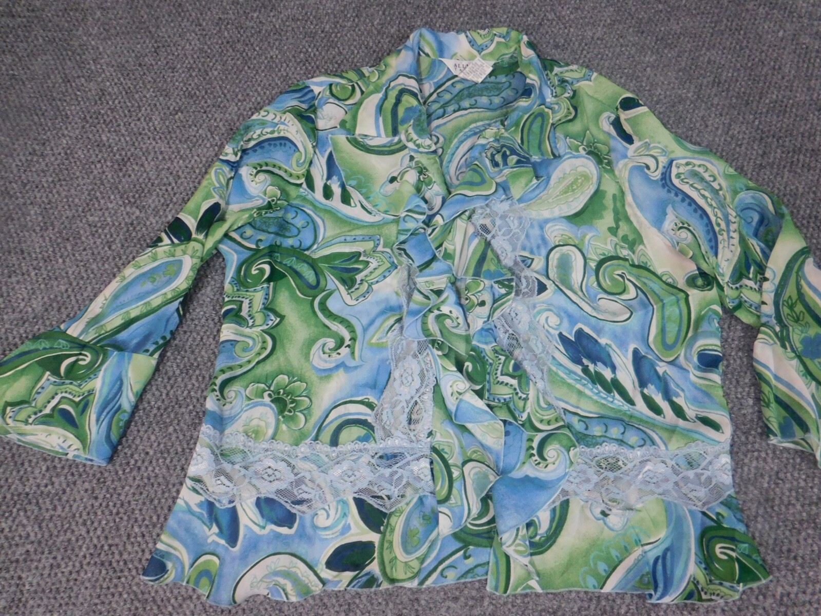 Allison taylor Womens Top Large green floral pullover