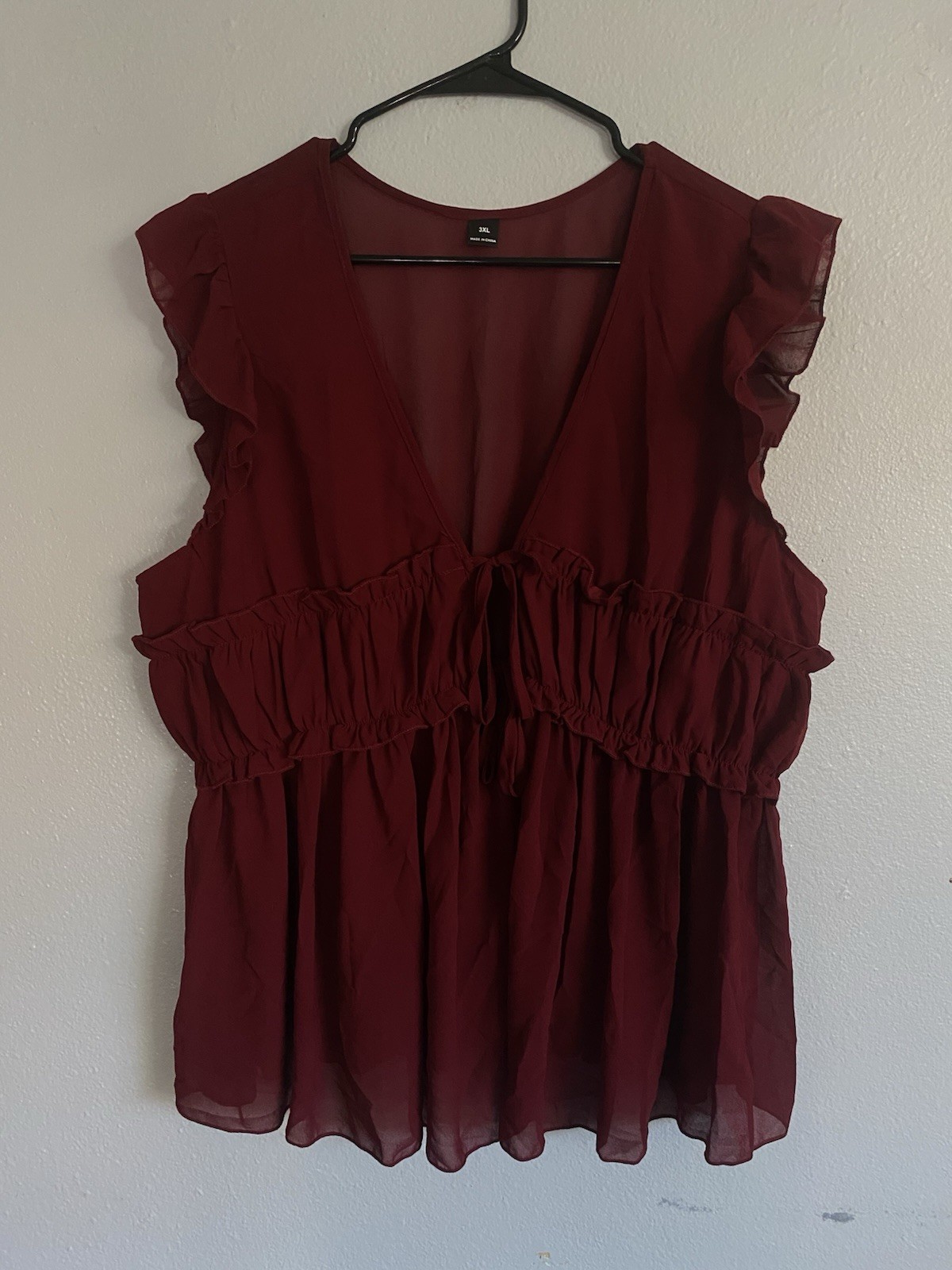 Lot Of 2 Shirts Women’s Tie-Front Ruffle Blouses Size 3x