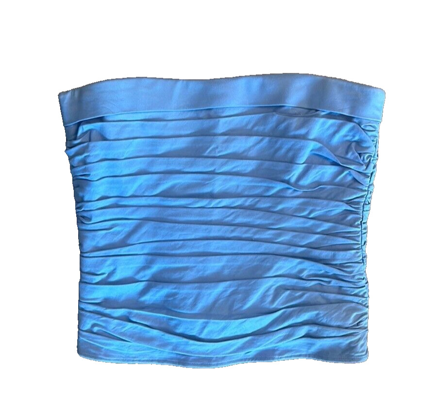 Reformation Blue Square Neckline Top