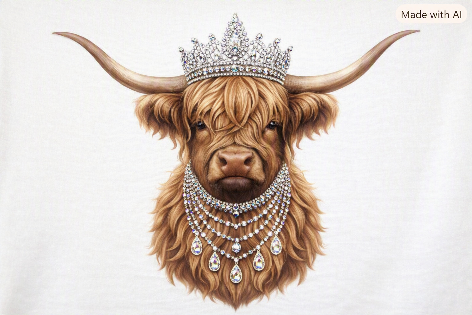 Women’s Highland Cow Graphic T‑Shirt – Crowned Cow Western Tee – Country Boutiqu