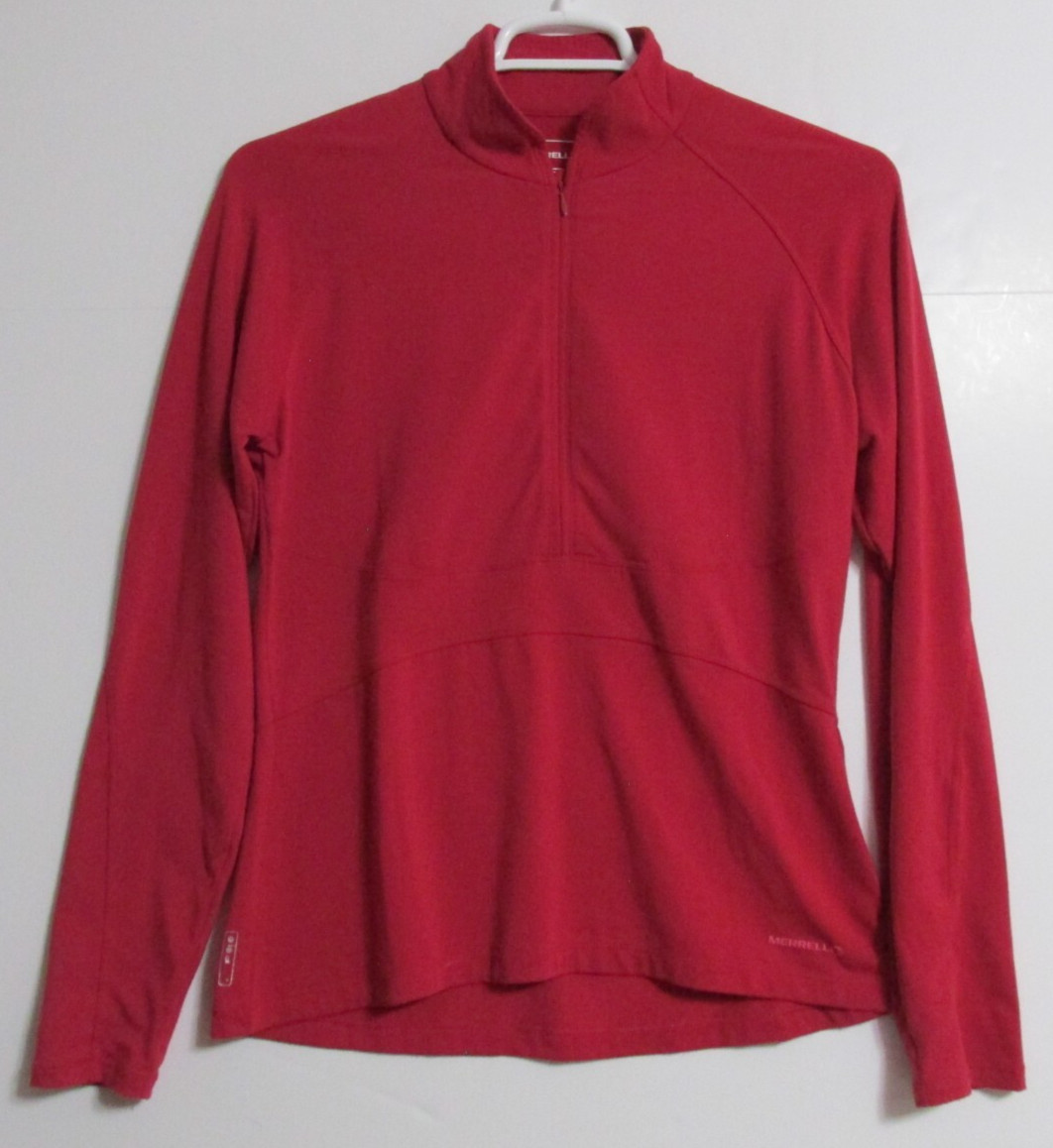 Women’s Merrell Opti-Wick 1/2 Zip Long Sleeve Top UPF 30+ Berry Pink Size Large