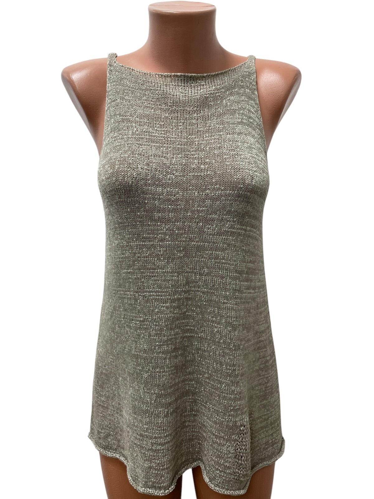 SARAH PACINI One Size S / M / Knitted Tunic Top Jumper Sweater Beige