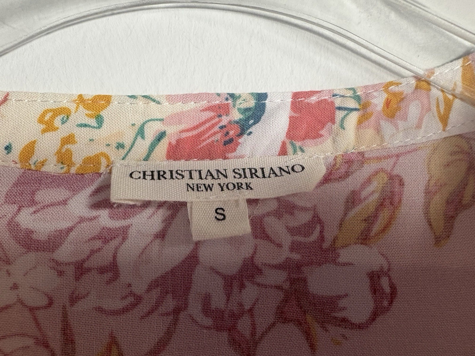 Christian Siriano NY Women’s Sz S Paisley Multicolored Button Up V-Neck Blouse