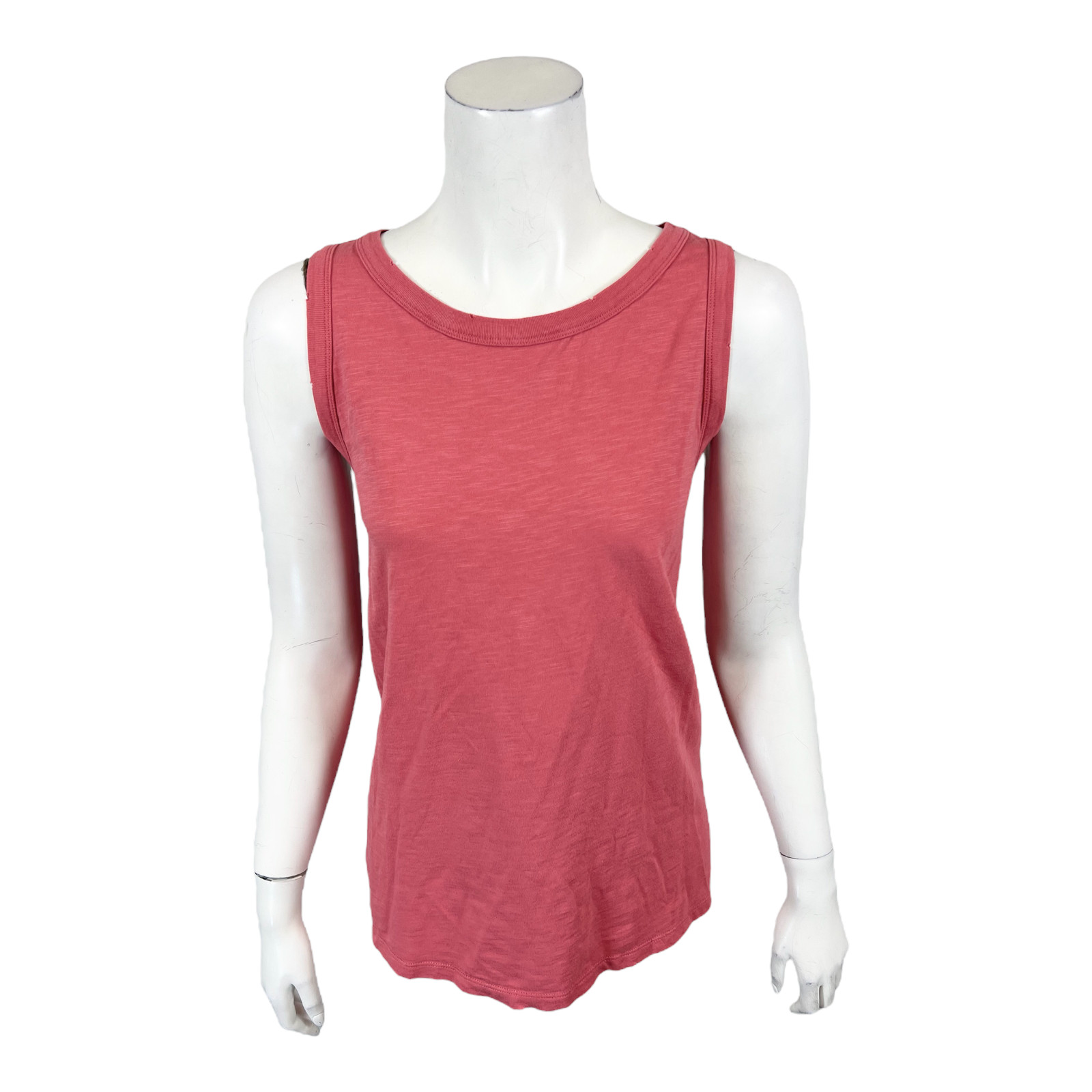 Candace Cameron Bure Breezy Cotton Distressed Tank Top Mojave Pink Large Size