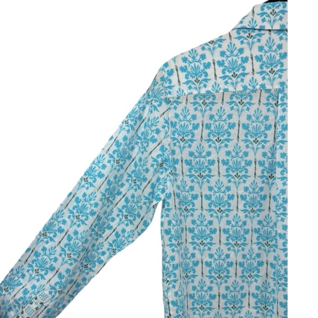 Talbots Modern Classic Button Down Shirt Damask Bouquet Size Medium Feminine