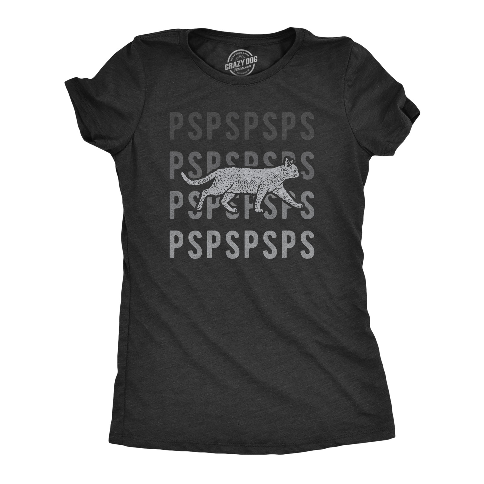 Womens Pspsps Cat T Shirt Funny Crazy Cat Lady Pet Kitty Lover Meow Graphic