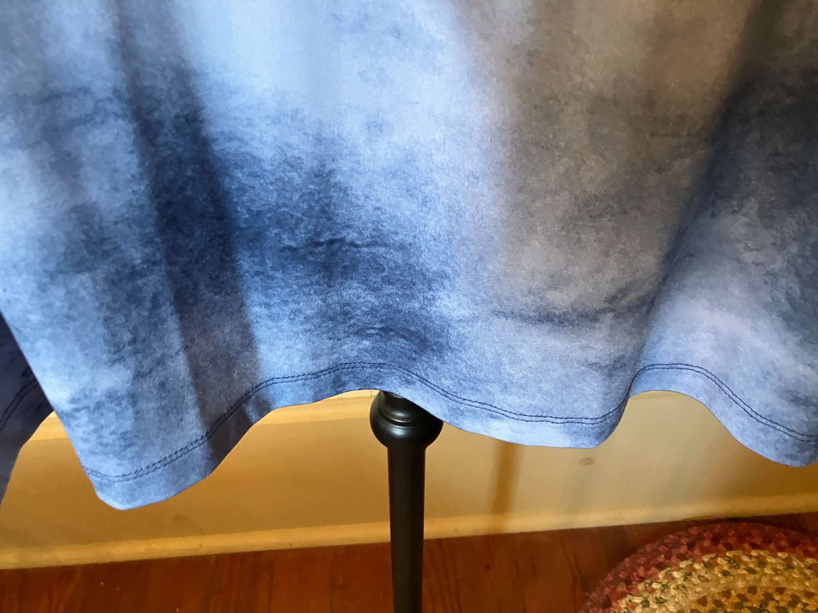 CATHERINES ~2X~Dark Coastal Blue Tie Dye~Flutter SLV~Studs~Slinky Knit Tunic Top