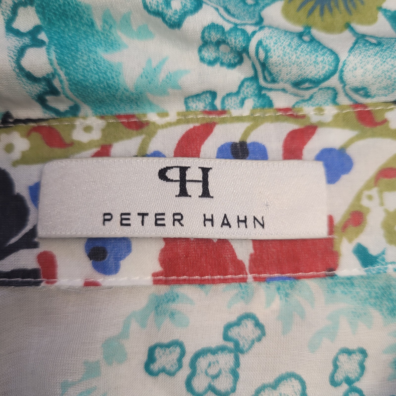Peter Hahn Womens Blouse Top Multicoloured Floral Cotton Silk Size 16
