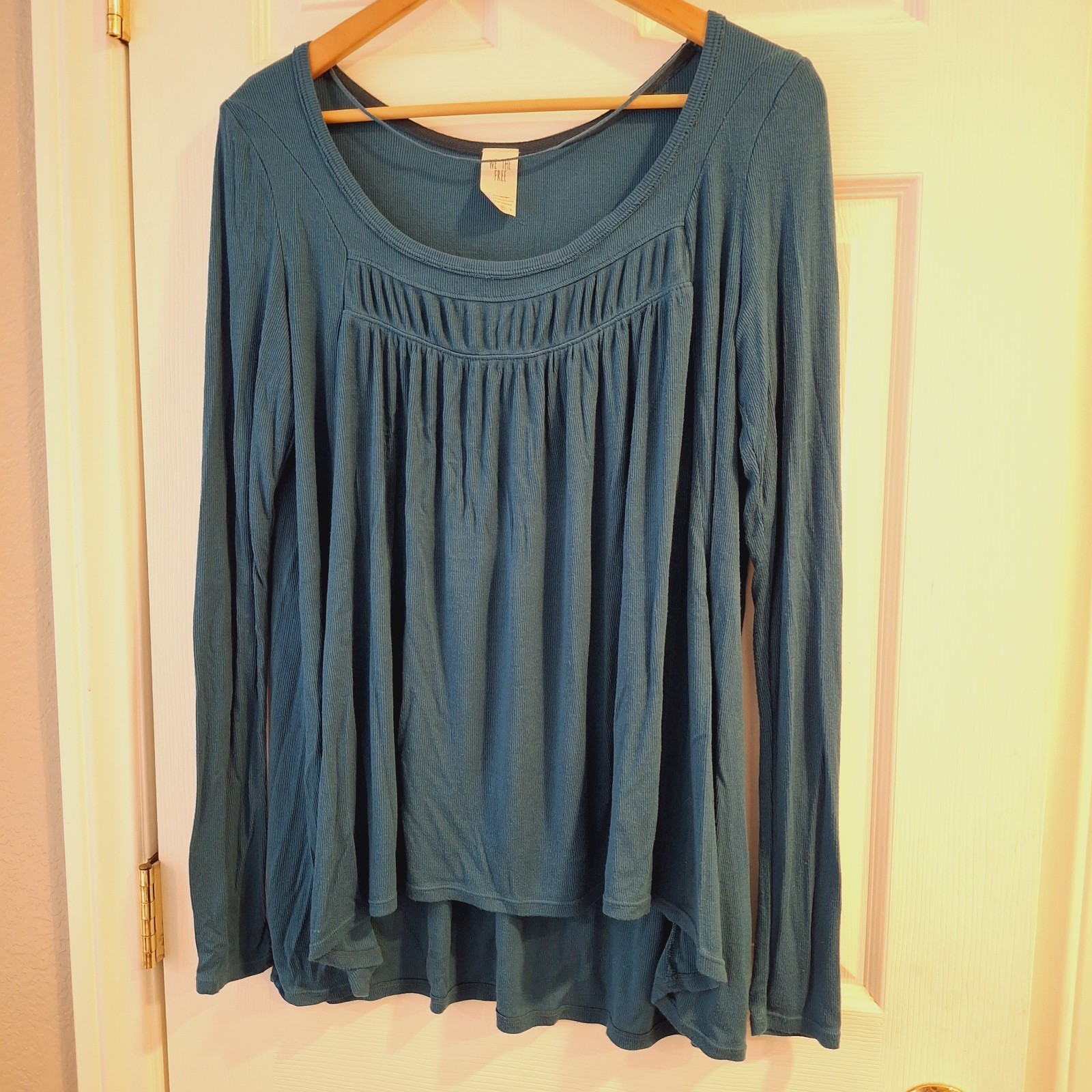 We The Free People Women’s Love Valley Tunic Top Aquatic Blue Sz M Flowy Boho