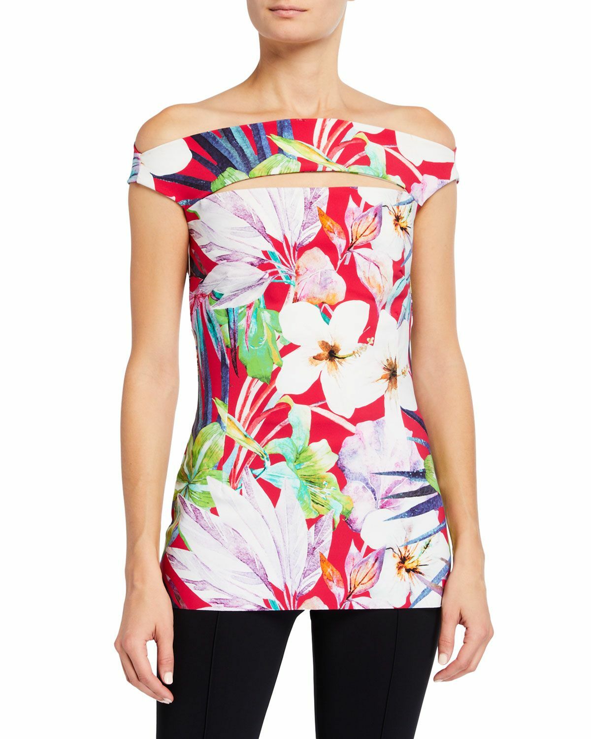 NWT Chiara Boni La Petite Robe Karen Floral Dressy Cutout Top 12 $350
