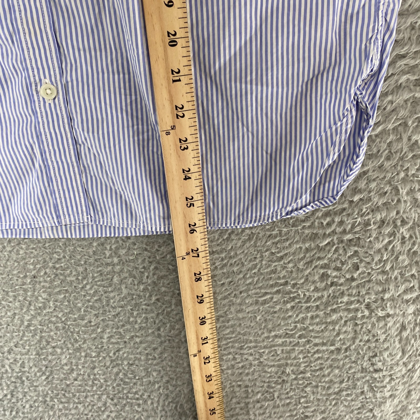 Uniqlo Shirt Womens Small Blue White Striped Button Front Office Corporate Work