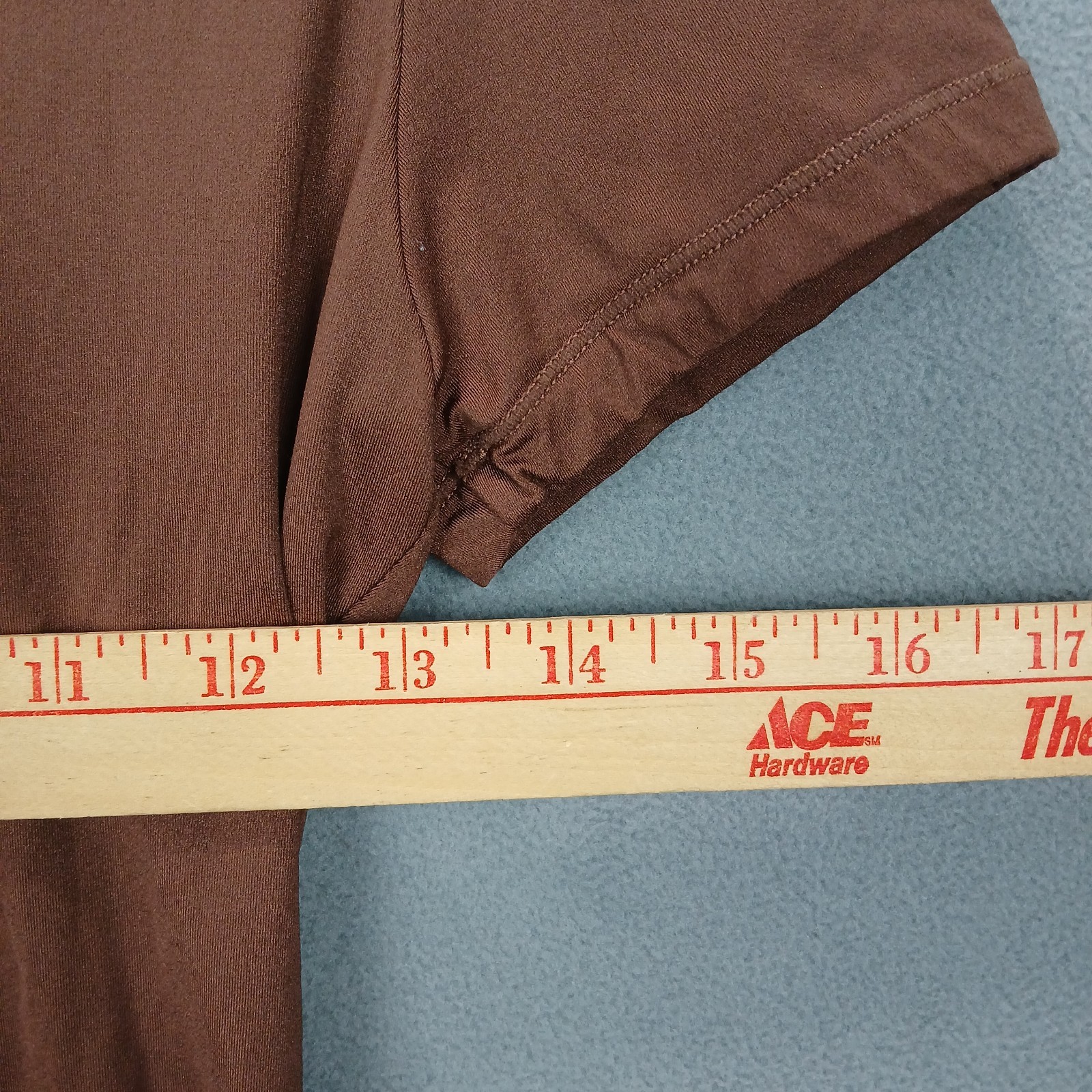 Pumiey Fitted T-Shirt Women Large Brown Stretch Short Sleeve Scoop Neck Pullover