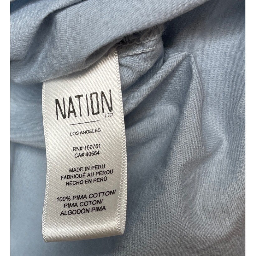 Nation LTD Katherine Classic Rolled Button Down Top, Women’s Small, Light Blue