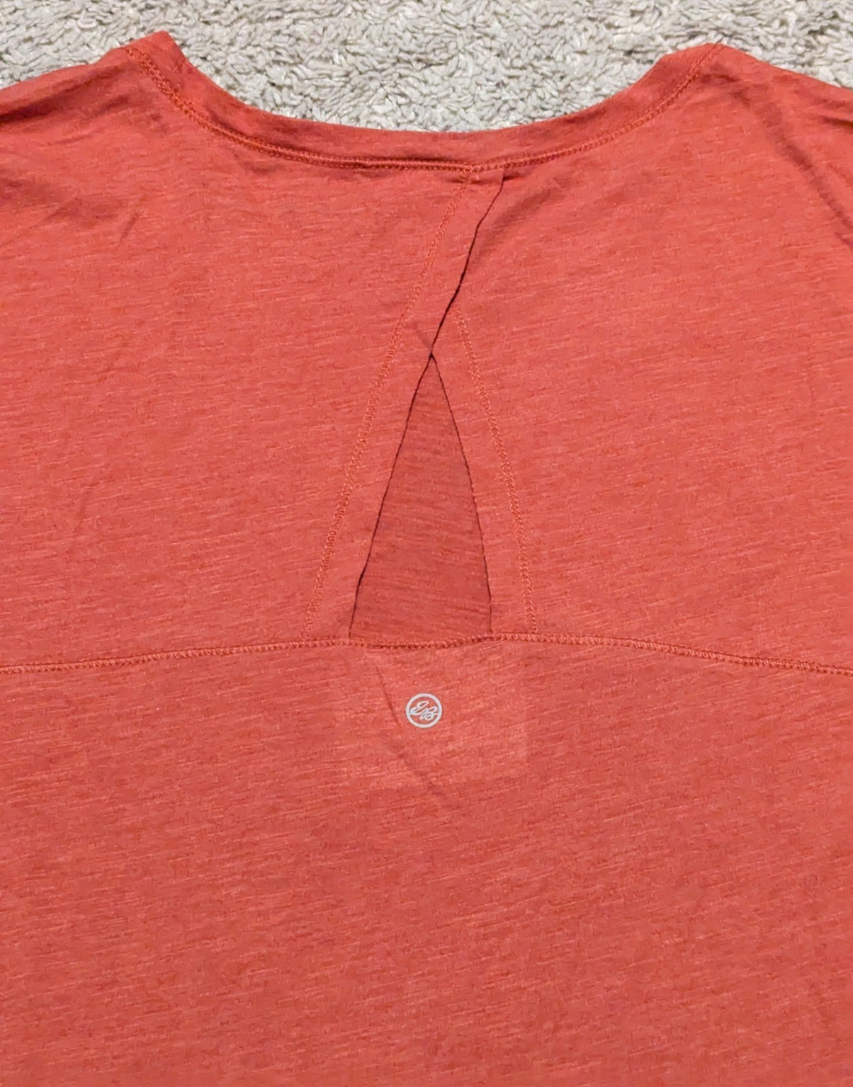 Eddie Bauer Tryout Knit Tee Womens Sz 2XL Short Sleeve Cut Out Orange Workout