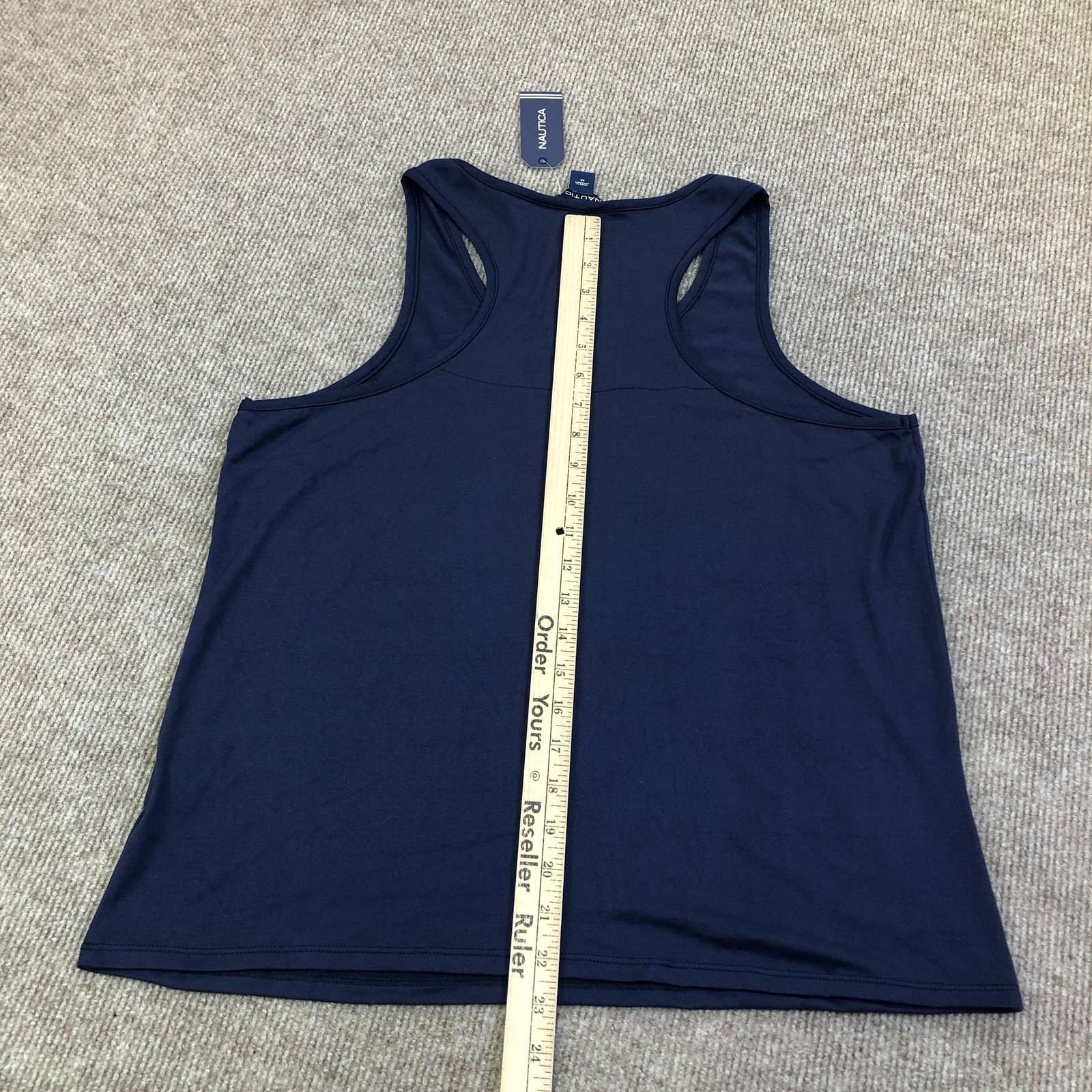 Nautica Tank Top Womens Medium Blue Stripe Racerback Jersey NWT Summer Nautical
