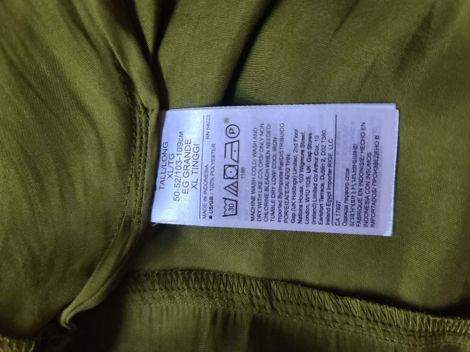 Banana Republic Green Satin Wrap V-Neck Tie Blouse Long Sleeve Tall XL
