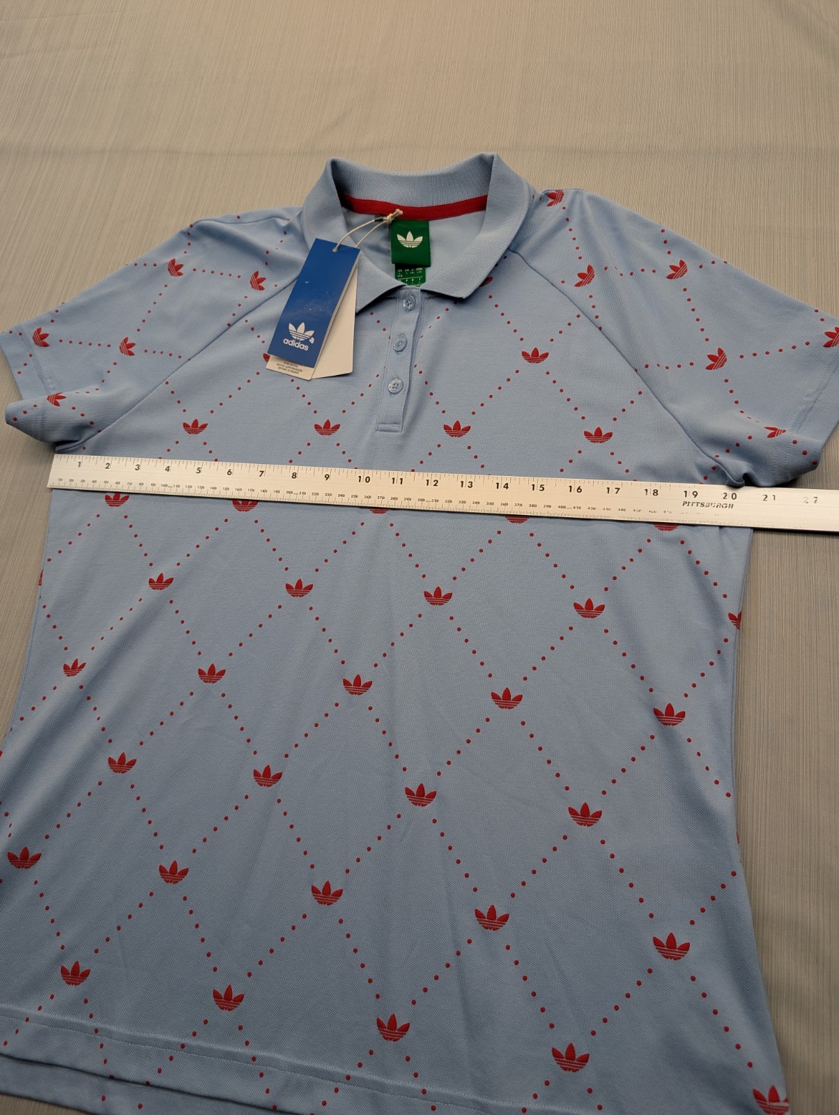 New Women’s adidas Originals Golf Polo Shirt Size Large All Over Diamond Limited