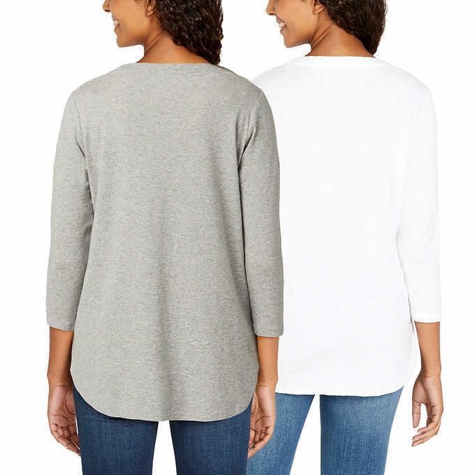 Kirkland Signature Top 100% Cotton Slub Tee -8 COLOR Choices NEW SZ XS-3X