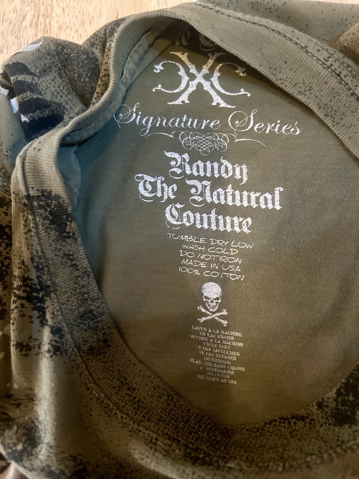 Xtreme Couture Randy The Natural Couture Womens Skull SS T-Shirt Green L