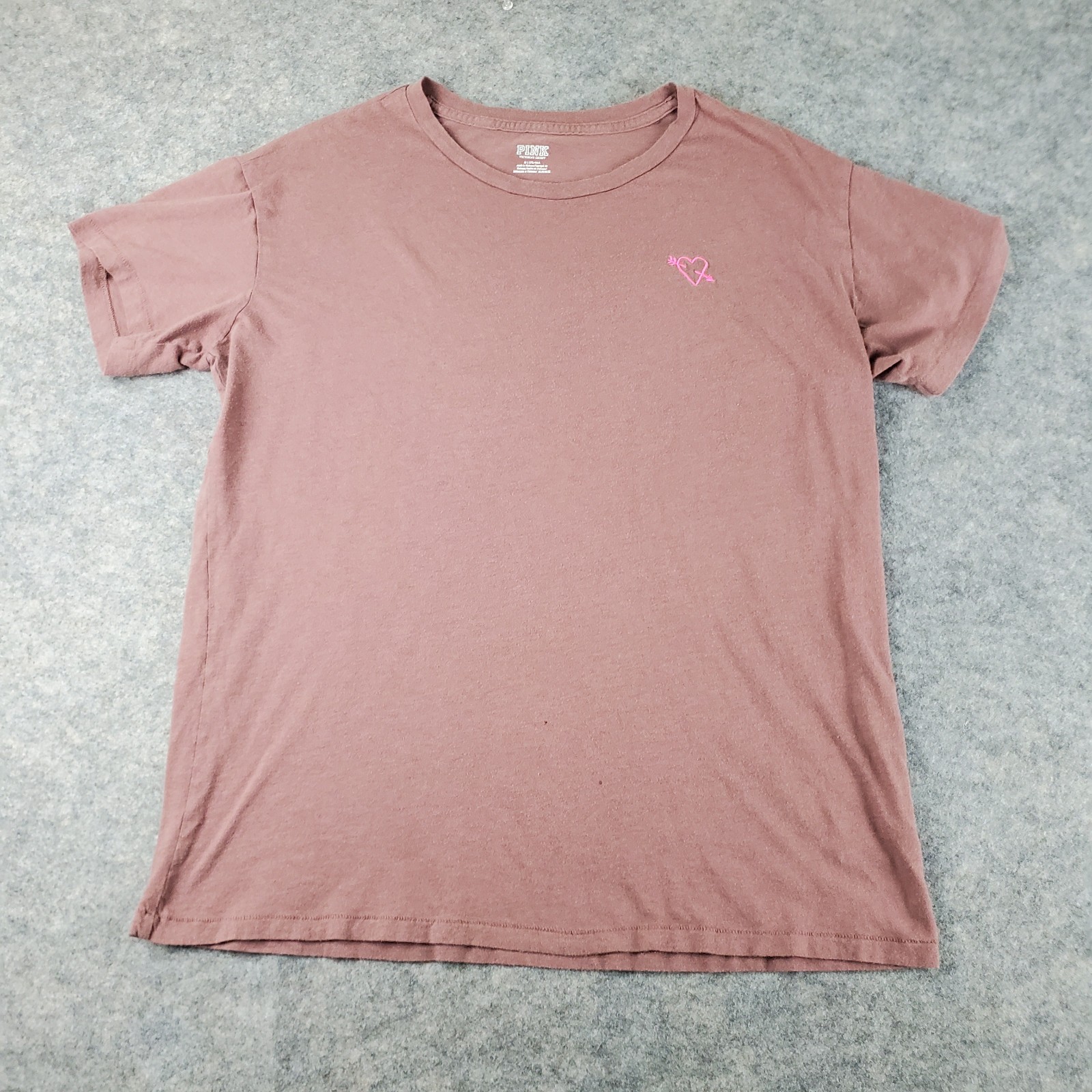 PINK By Victorias Secret Shirt Womens Medium Pink Crew Neck Short Sleeve Casual