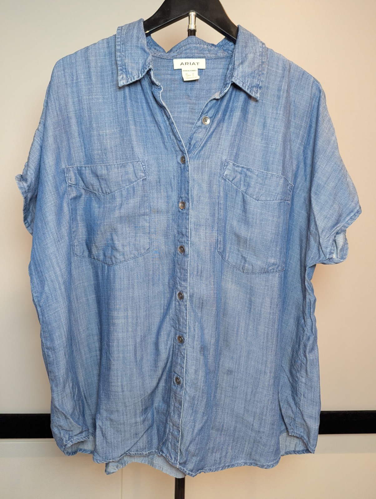 Ariat Shirt Womens XL Blue Chambray Outdoor Western Utility Work Top Rancher