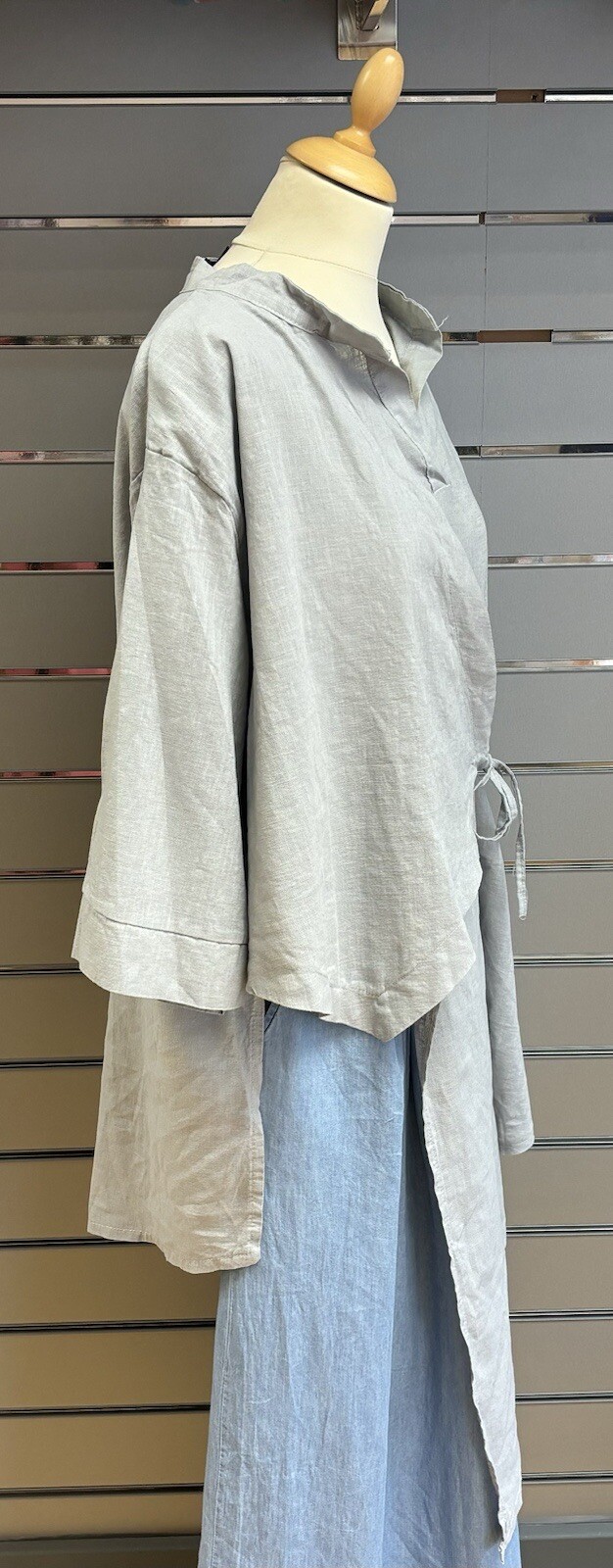 Manderin Collar Cross Over Shirt