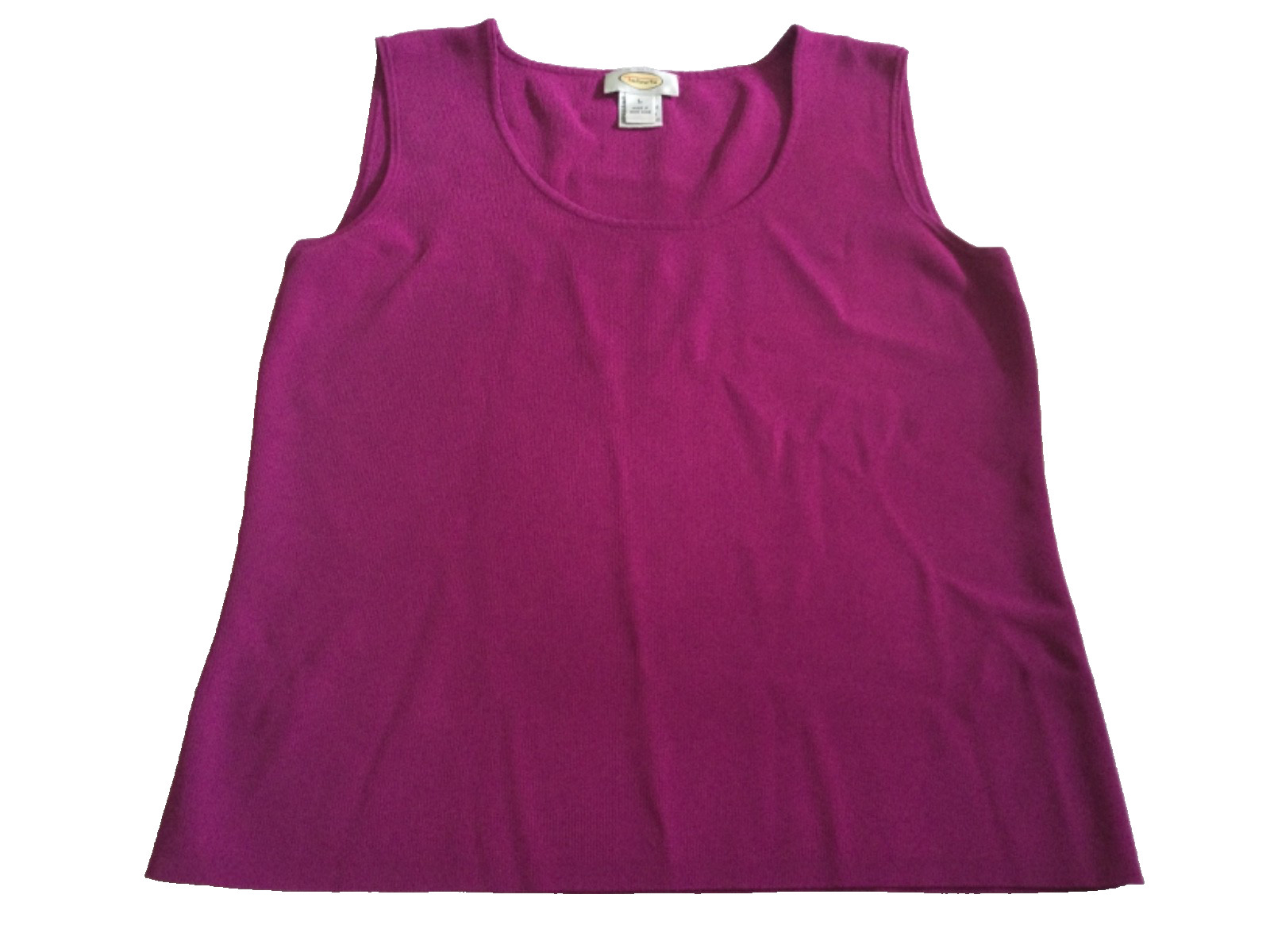 Chico’s Travelers Size L Stretch Knit Scoop Neck Tank Plum sleeveless