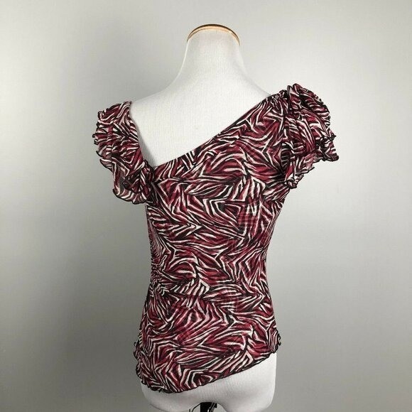 Diane Von Furstenberg Frilly Silk Ruched Blouse Fits like a 4/6 Y2K