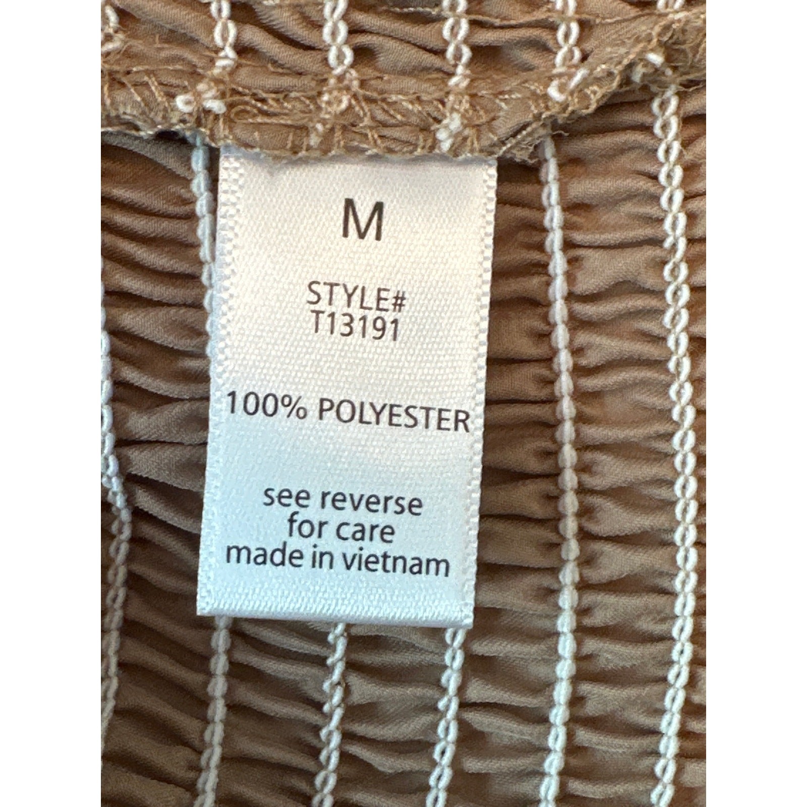 Active USA Smocked Crop Top Women Medium Brown Puff Sleeve Rose & Remington