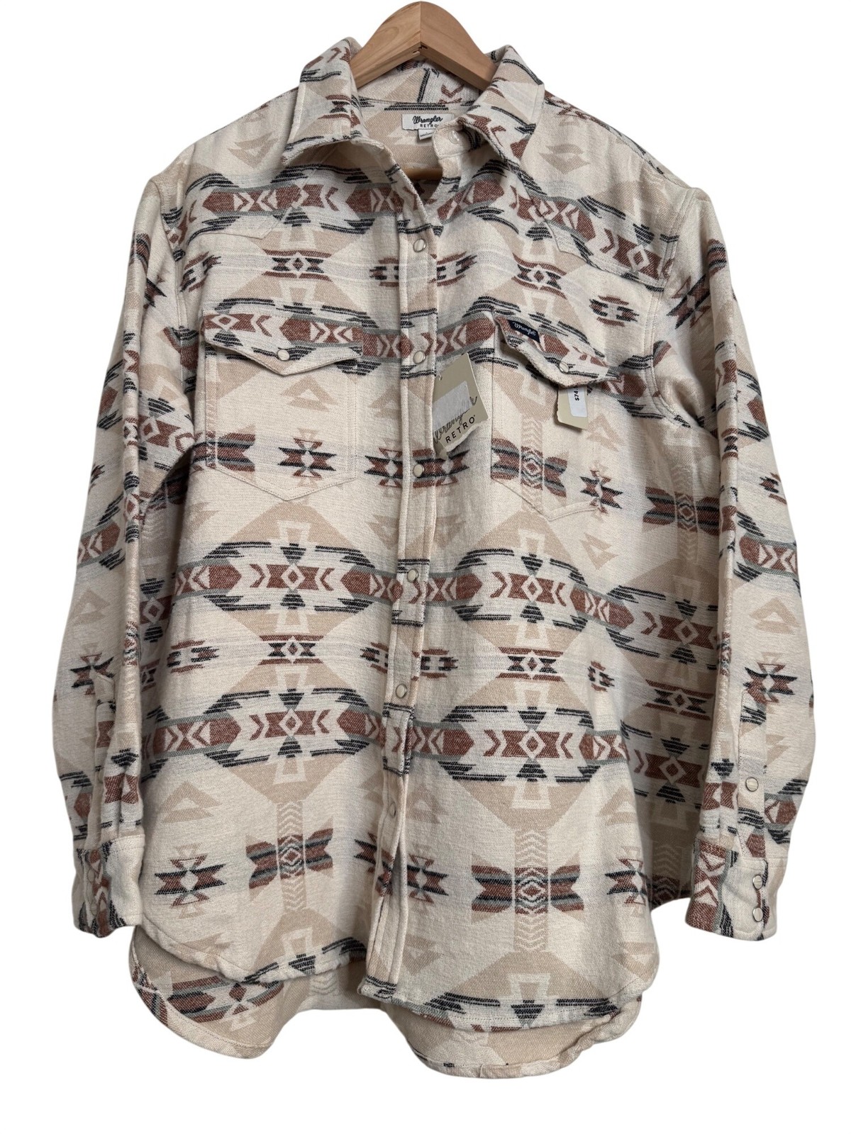 Wrangler Retro Flannel Size Large Western Women’s Snap Button Up NWT