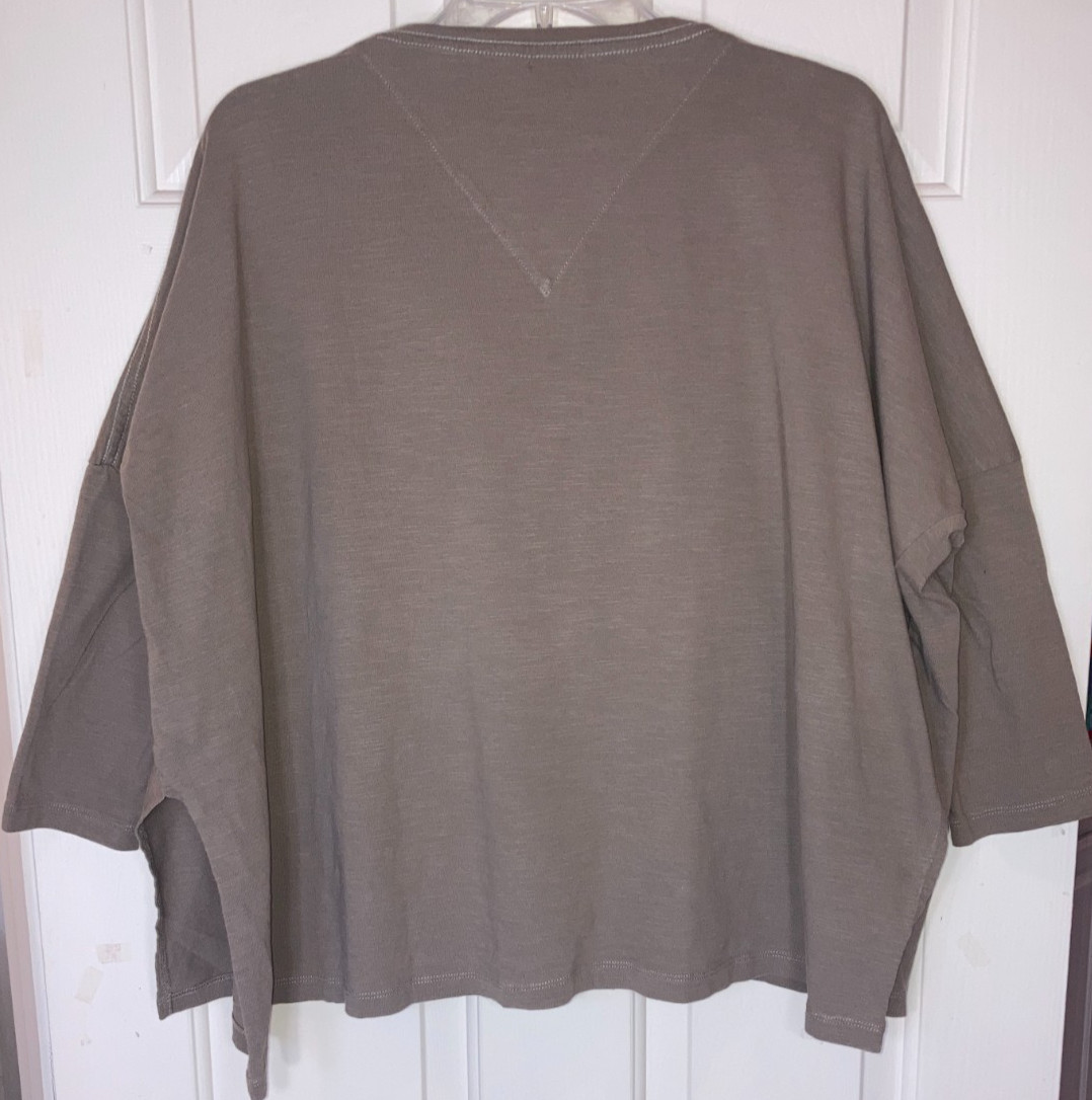 Mersea Catalina Slub Tee Brown Oversized Boxy Top One Size OS