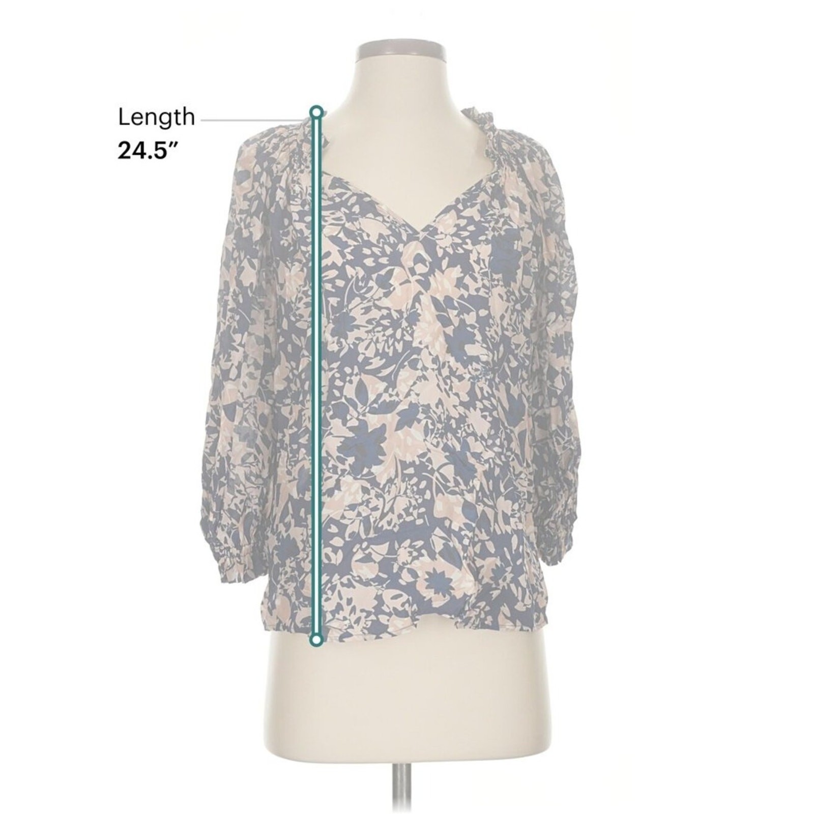 NWT Gilner Farrar Ellie Floral Blouse XS Navy Cream Tan Coastal Beach Ruffle Top