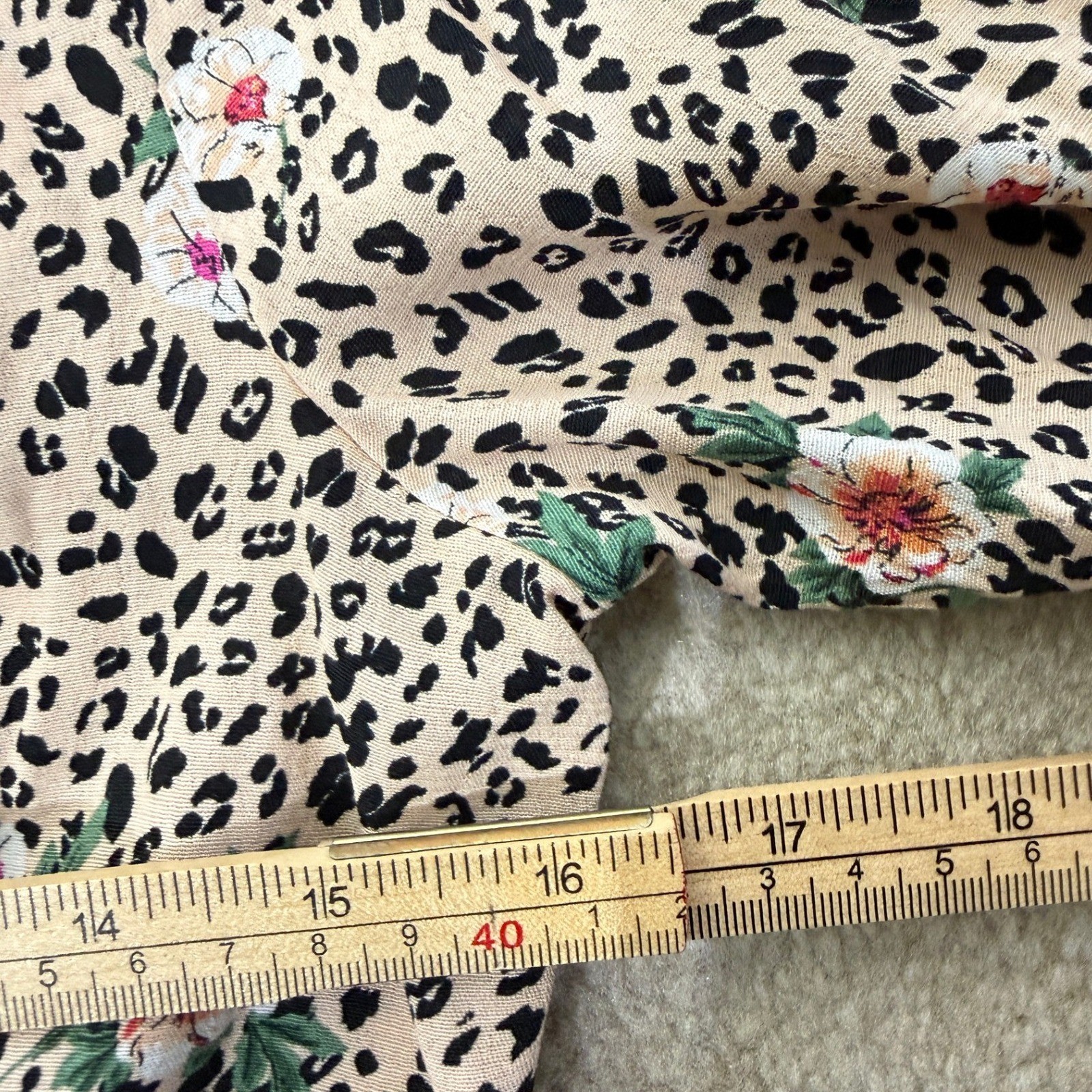 Leopard Peplum Top Women 2 Floral Button Front Short Sleeve Blouse Office Casual