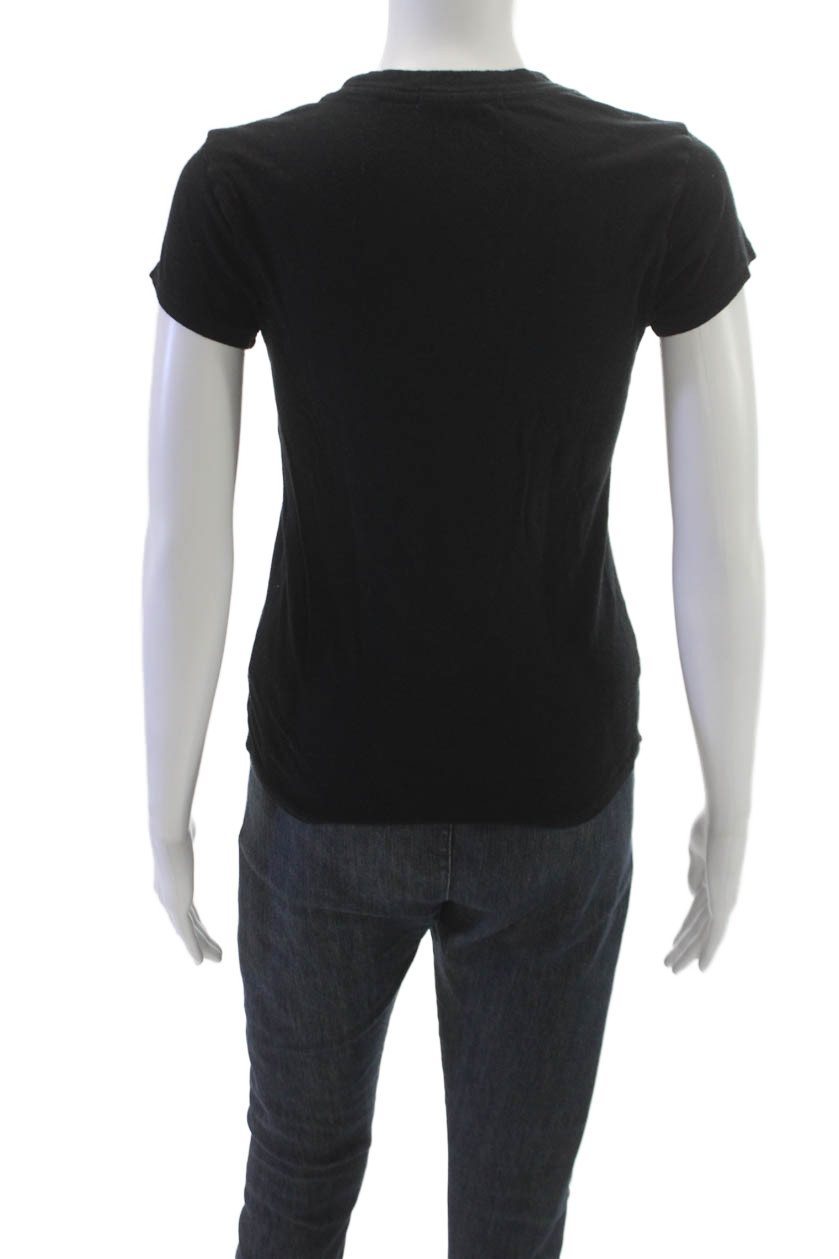Perfect White Tee Womens Black Basic T-Shirt Crew Neck Short Sleeve Size S