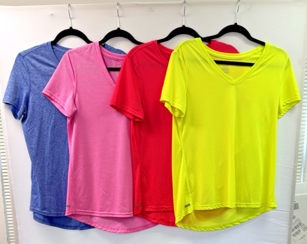 DANSKIN NOW 4 SEMI-FITTED DRI MORE LARGE WOMENS CREW NECK SS ATHLETIC TOPS
