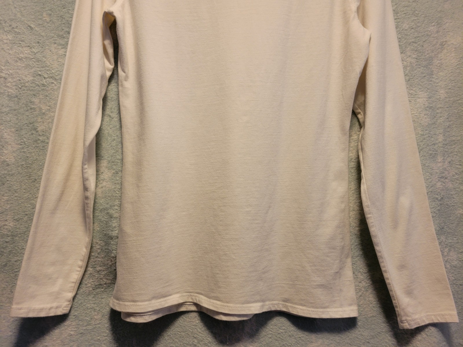Women Turtleneck Lg White Snow Shoe Long Sleeve Sled Ski Winter Layer Outdoor