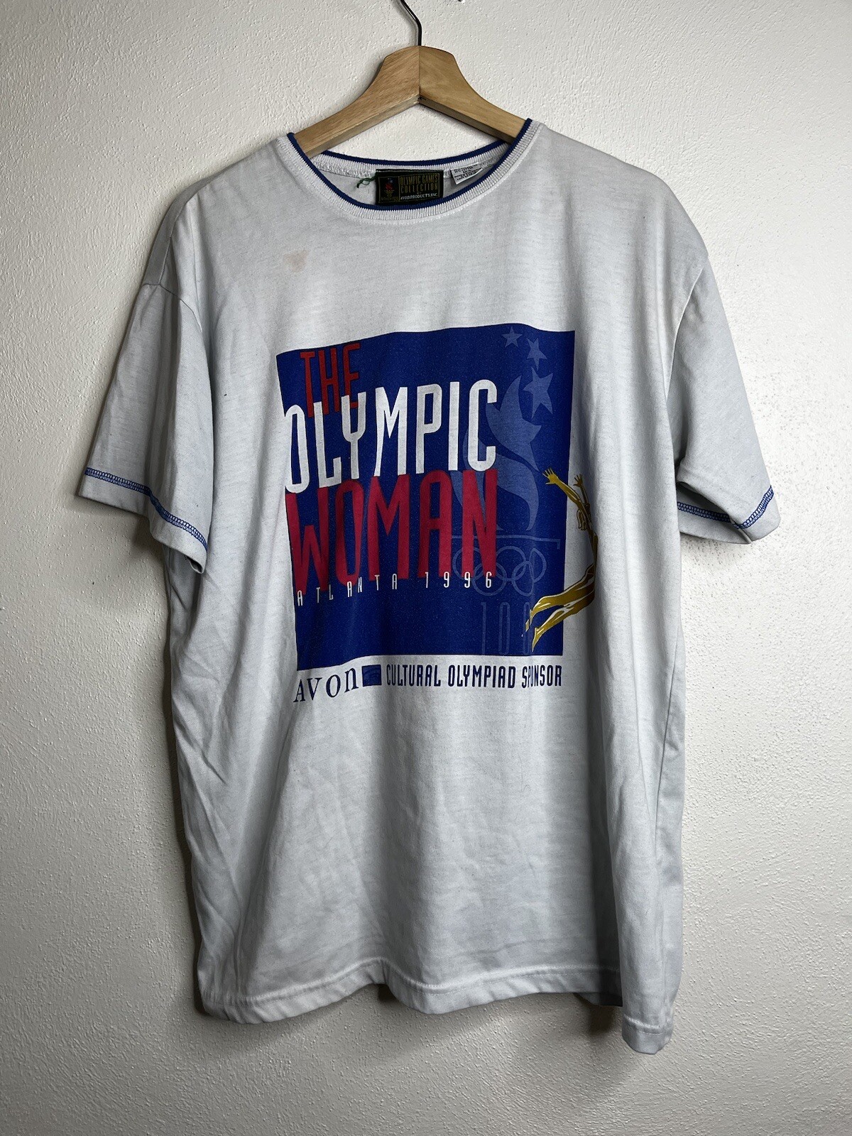Vintage 1996 Atlanta Olympics Short Sleeve T Shirt Women’s Size Large White