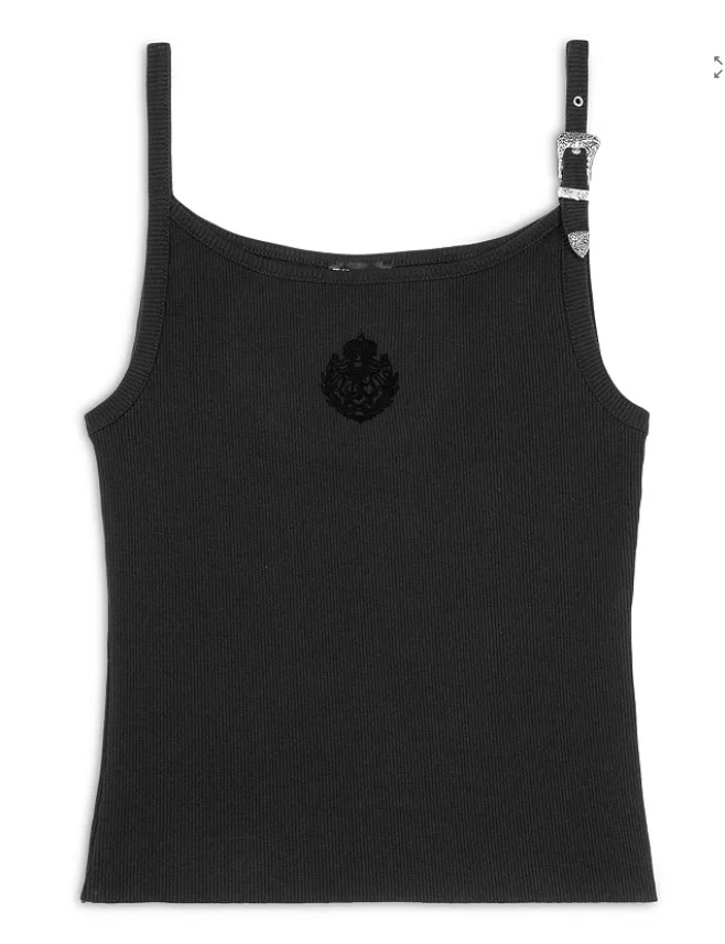 The Kooples Buckle Strap Black Tank Top – size 1 / Small – retail $135