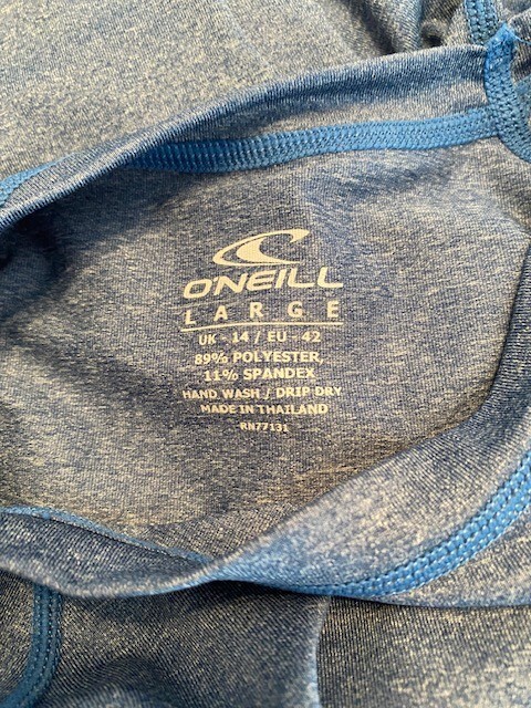 Lot-2 O’Neill Women’s 50+ U.V. Sz. L/L Slim Fit Blue Tops-1 Short/1 Long Sleeve