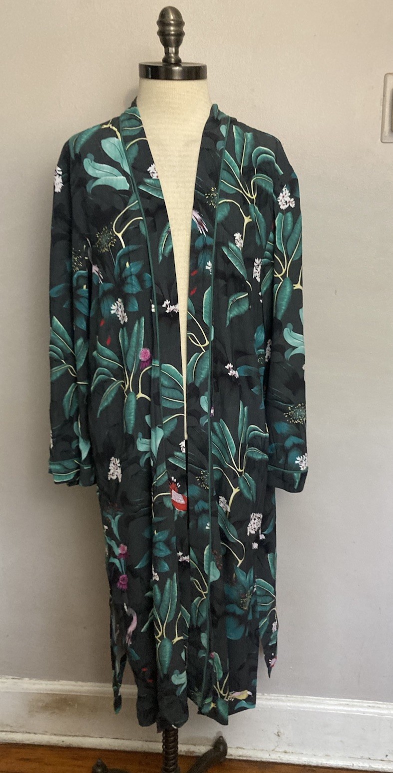 H&M x Anna Glover Tropical Cardigan Duster Kimono Small Robe NWT