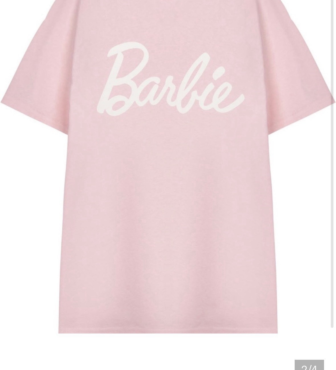 Barbie Women’s Pink Solid Logo Basic Crew Neck Short Sleeve T-Shirt 2XL NWT