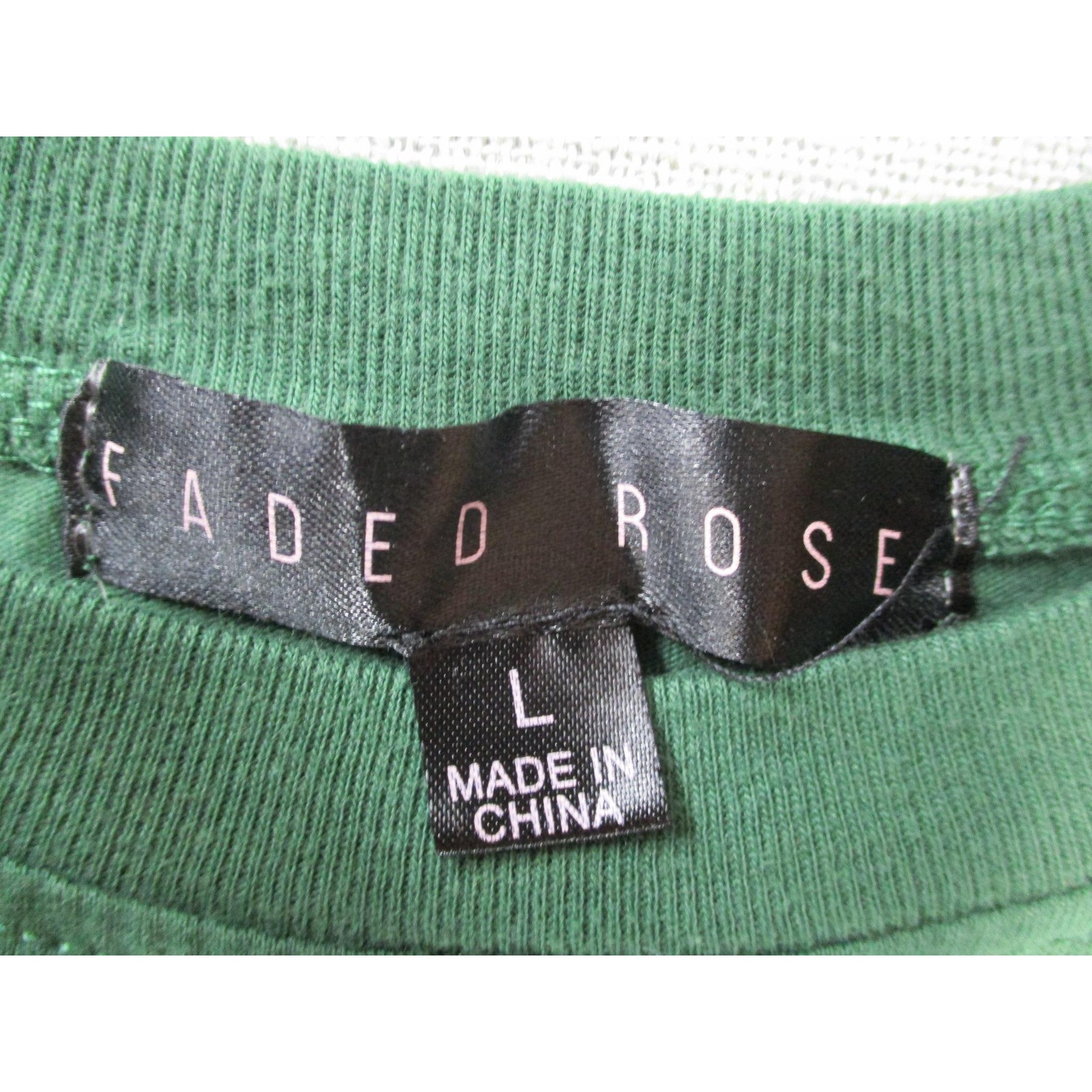 FADED ROSE Solid Comfort Relaxed Soft Casual Tee Shirt Womens Size L
