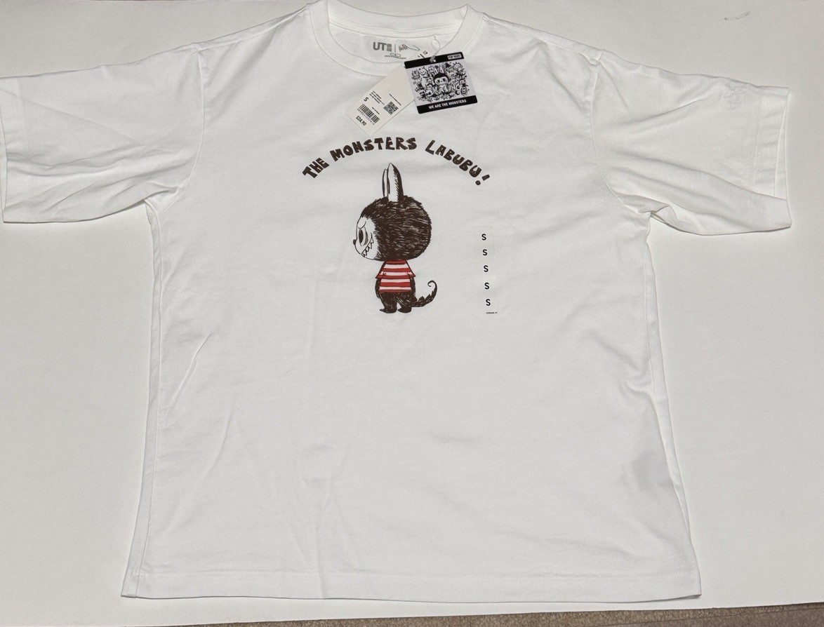 Uniqlo POP MART The Monsters Labubu UT Graphic Tee T-Shirt Women Sz S White NWT