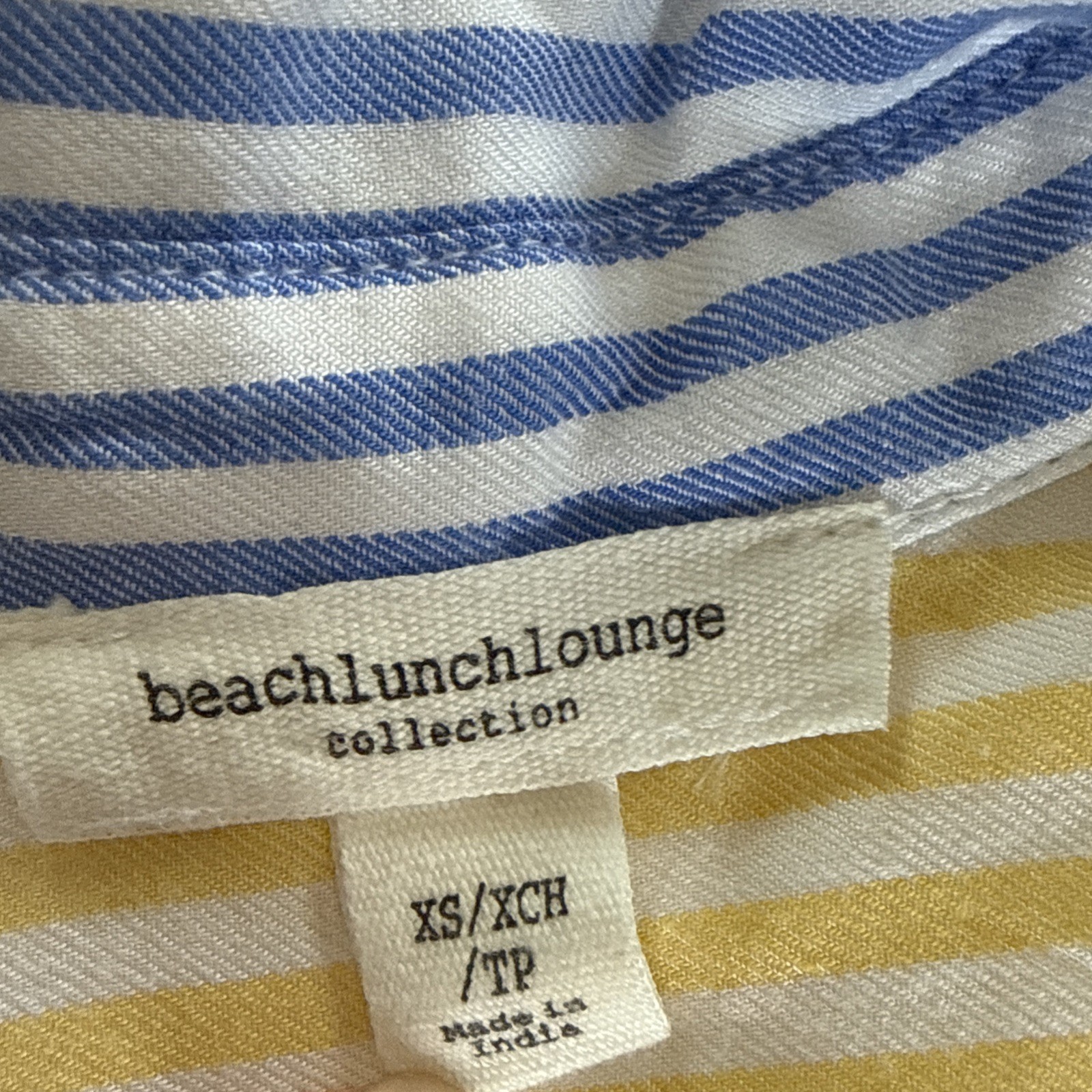 Beach Lunch Lounge Womens Top X-Small Stripe Button Up Lyocell Blend Preppy