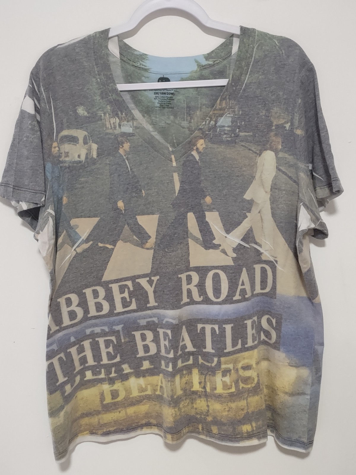 The Beatles Shirt Abbey Road Rock Band Women’s 2XL AOP All Over Print EUC 2011